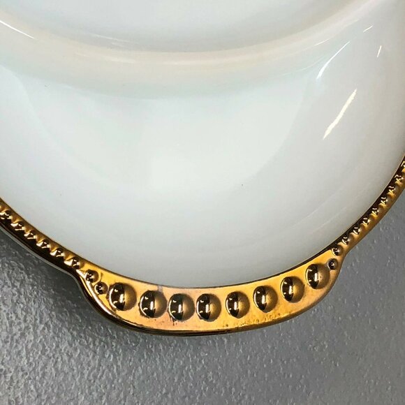 Anchor Hocking Fire King Milk Glass Relish Dish Divided Tray Gold Trim 11"x8" - Picture 10 of 11